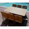 1.2m x 1.2m-1.8m Teak Square Extending Table with 6 Marley Chairs - 3